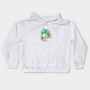 Watercolor Terrarium with copper accents Kids Hoodie